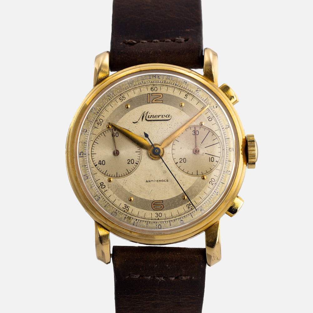 Minerva 18k gold Chronograph 15014-18 1