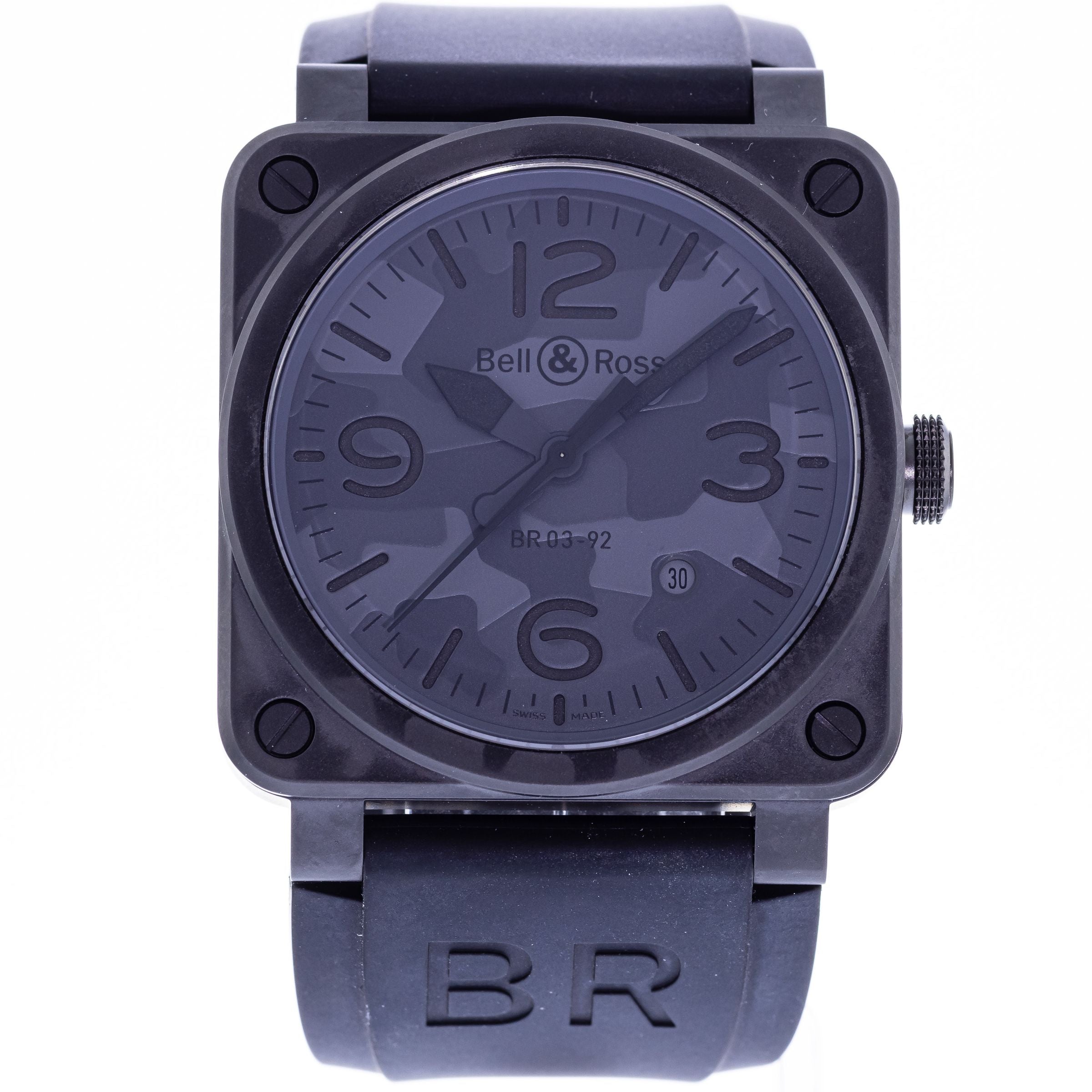 Authentic Used Bell Ross BR03 92 CBL Black Camo Watch 10 10 BLR