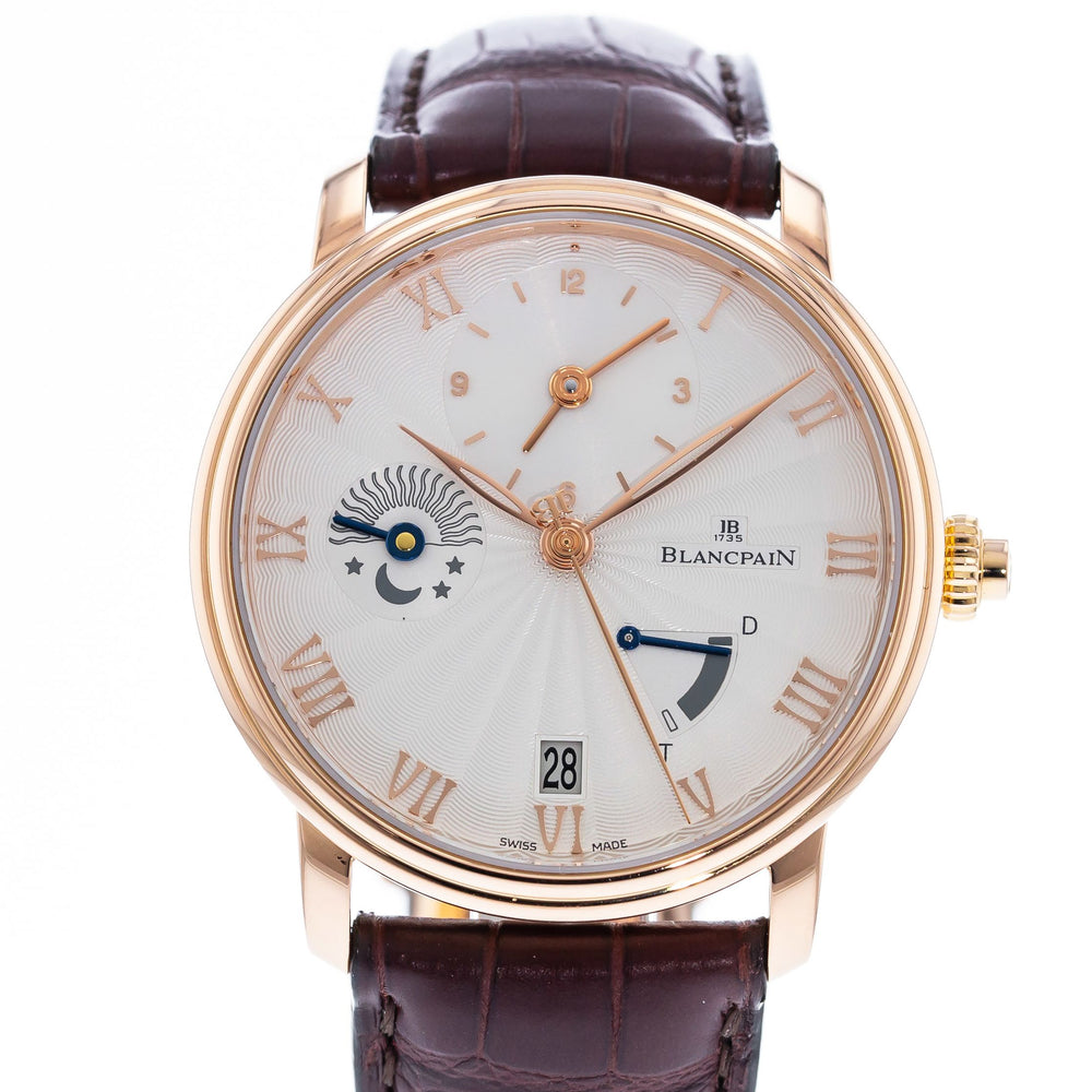 Authentic Used Blancpain Villeret Half Timezone 6665 3642 55B