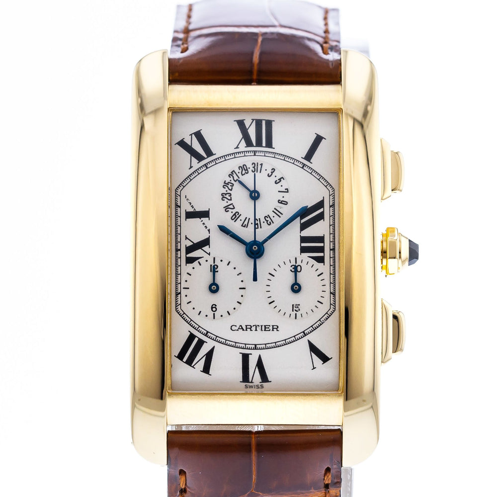 Cartier tank discount americaine chronograph gold