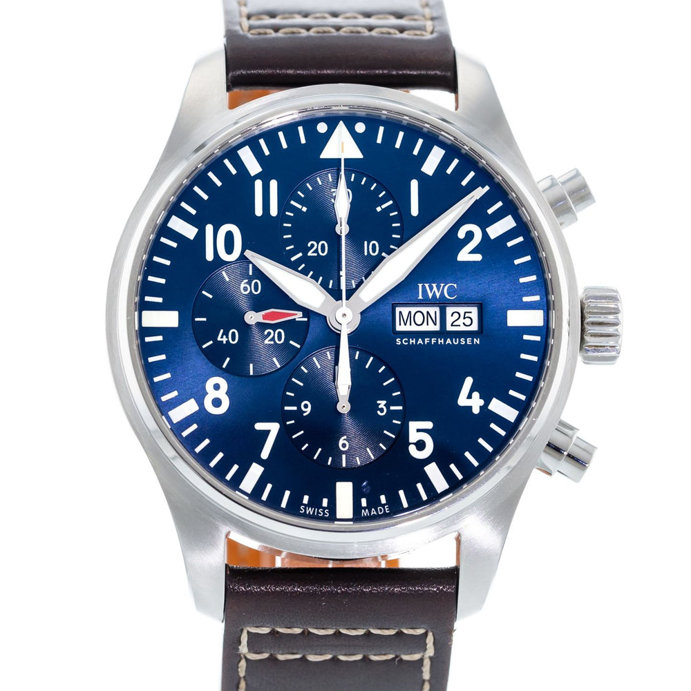 Authentic Used IWC Pilot Le Petit Prince Chronograph IW3777-14 Watch (10-10- IWC-64HEKV)