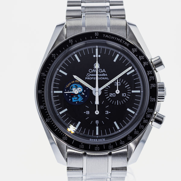Omega Men's Pre-owned Speedmaster Professional Moonwatch Snoopy Limited Edition Manual Wind in Black Size 42mm | Stainless Steel | 3578.51.00