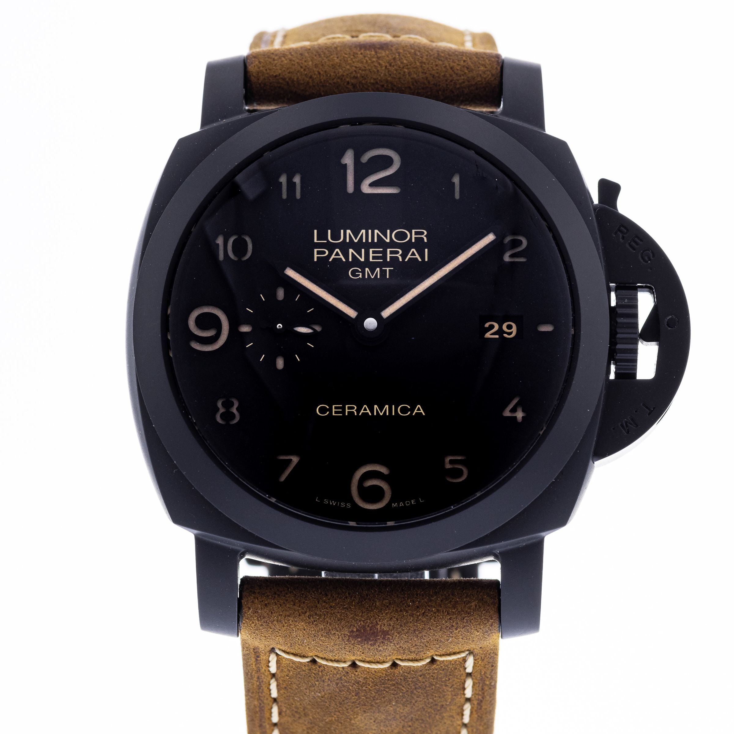 Authentic Used Panerai Luminor 1950 3 Days GMT Ceramica PAM 441