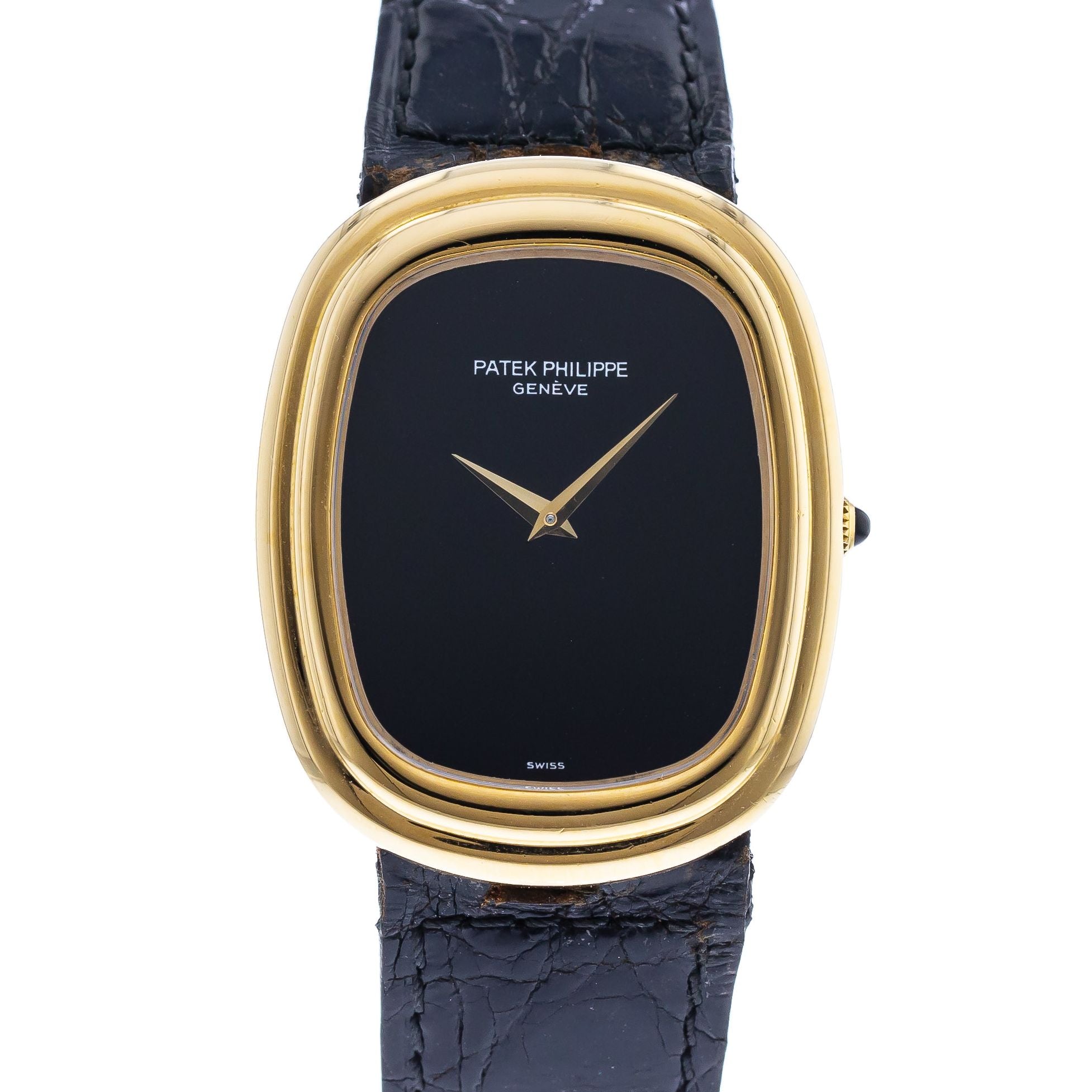 Patek Philippe Yellow Gold Ellipse with Onyx Dial Ref 3730