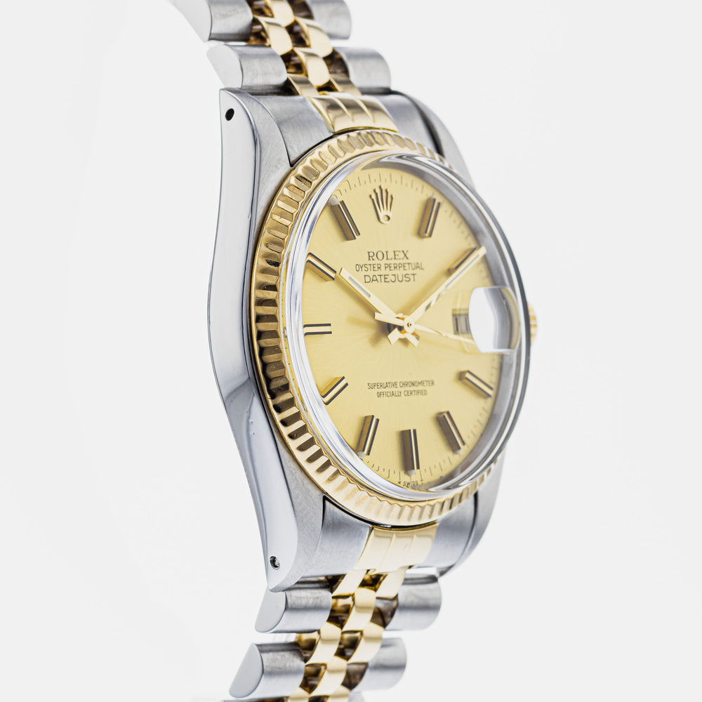 Genuine Rolex Datejust 36mm 16013 Automatic Watch, Steel & Yellow Gold, Silver Dial, 2-Year Warranty, Pre-owned