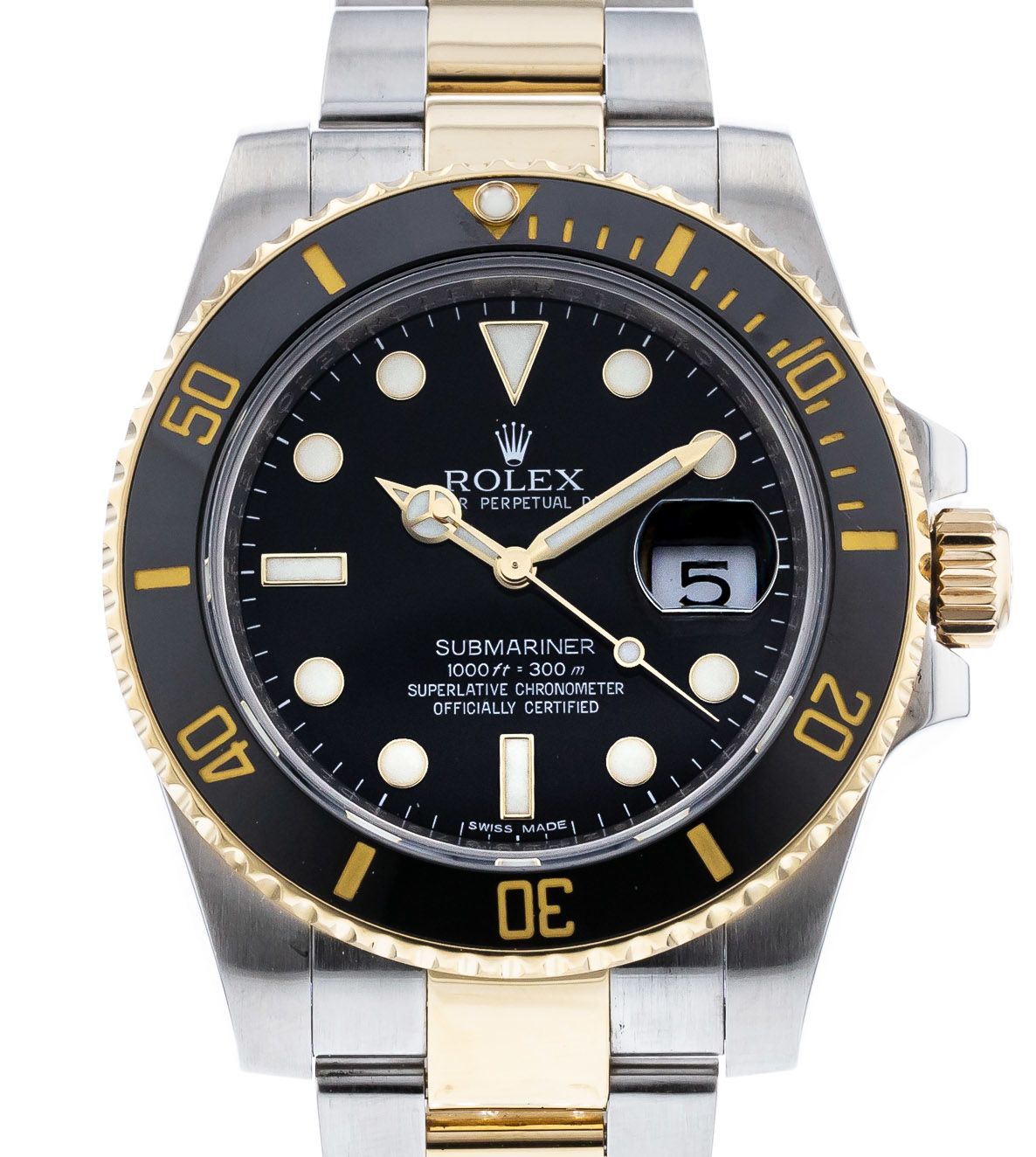 Pre Owned Rolex Submariner 40 Black 18k Gold 116613 116613LN